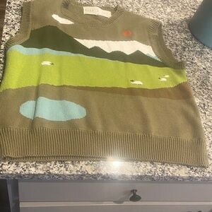 KINA & TAM Scenic Knit Sweater Vest